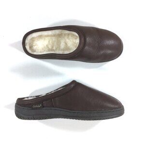 Cabelas Slippers Womens Size 7 M Brown Leather Shearling